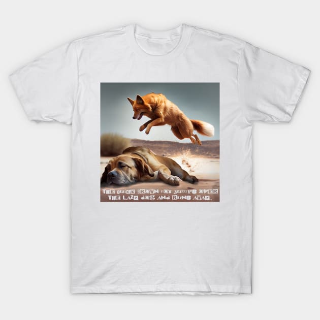 The quick brown fox jumps over the lazy dog and runs away. T-Shirt by baseCompass